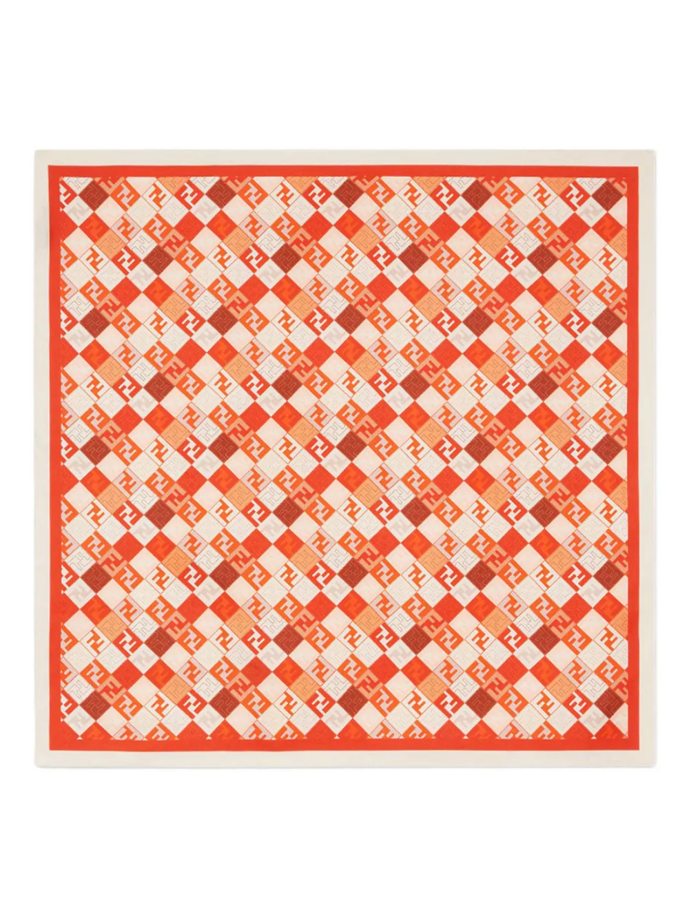 Shop Fendi Checkered Silk Scarf