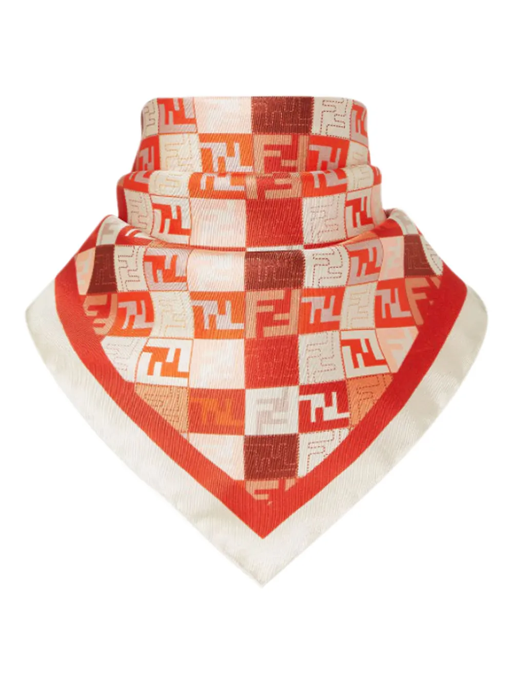 Shop Fendi Checkered Silk Scarf