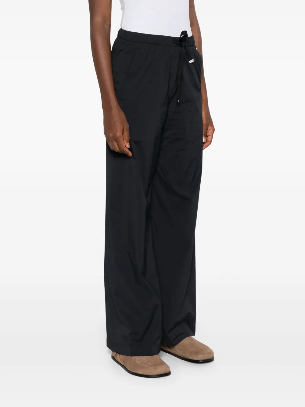 Herno Blue Pants With Elastic Drawstring Waist In Tech Fabric Woman In Blue
