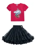 Mimi Tutu Ramona unicorn-print T-shirt and ruffled skirt - Black