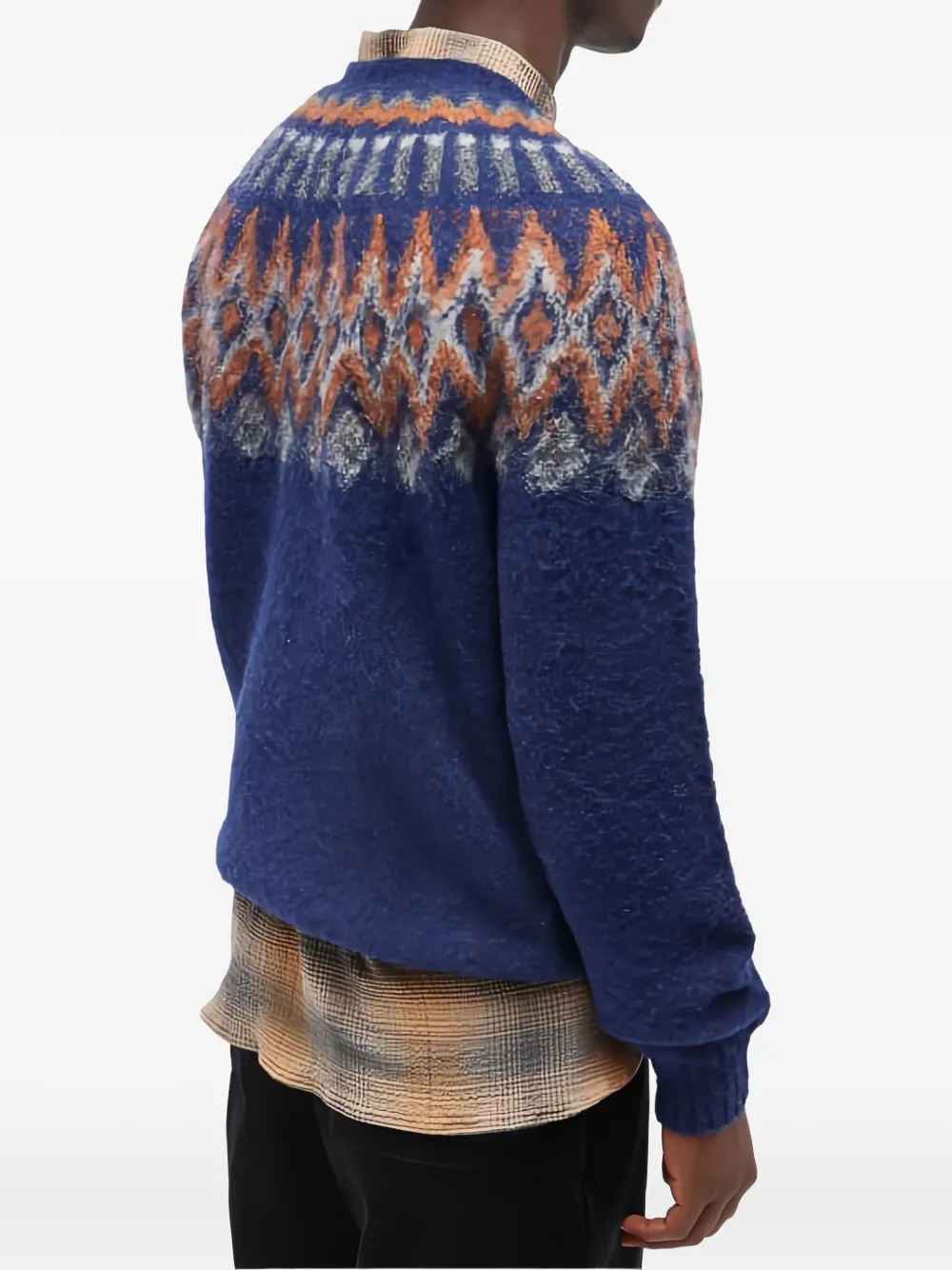 Howlin' Fairisle-pattern crew neck sweater Blauw