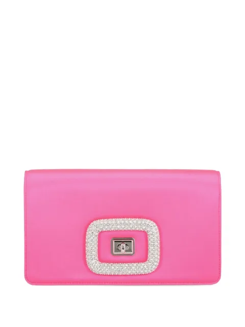 Roger Vivier  mini Viv' Choc crystal-embellished satin cross body bag