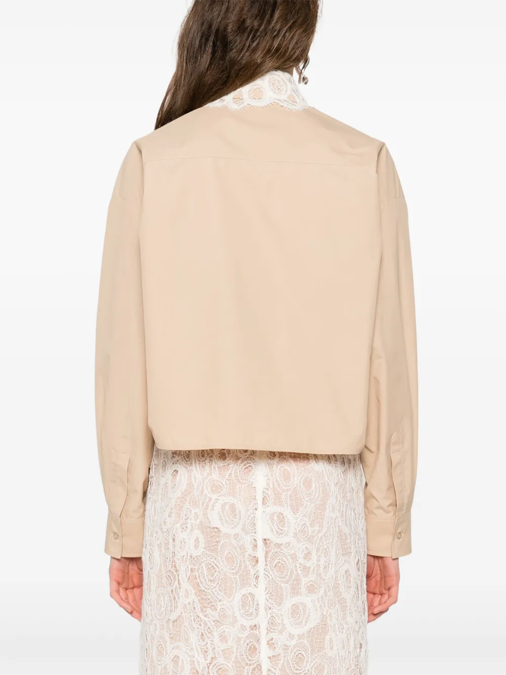 Fabiana Filippi Shirt met kanten kraag Beige