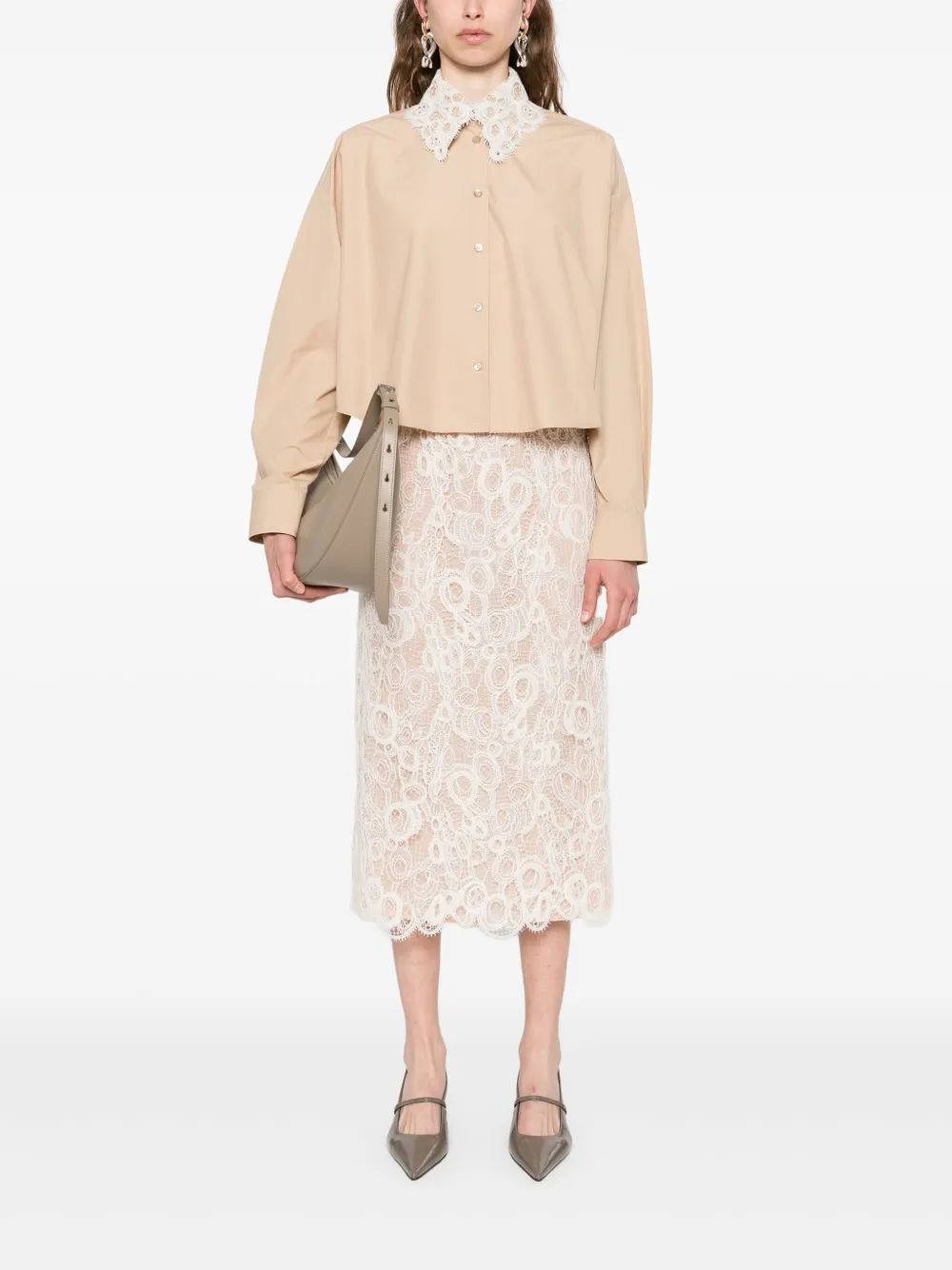 Fabiana Filippi lace-collar cotton shirt | Shirts | Image 2
