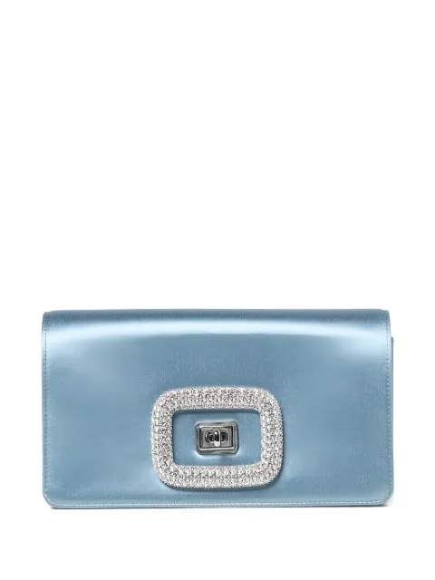 Roger Vivier crystal-embellished satin clutch