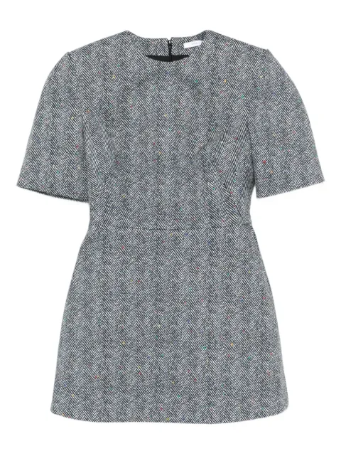 Givenchy short-sleeve herringbone mini dress