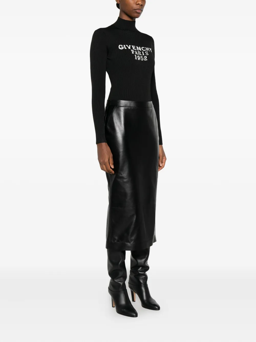 Givenchy High-neck Logo Bodysuit In Black