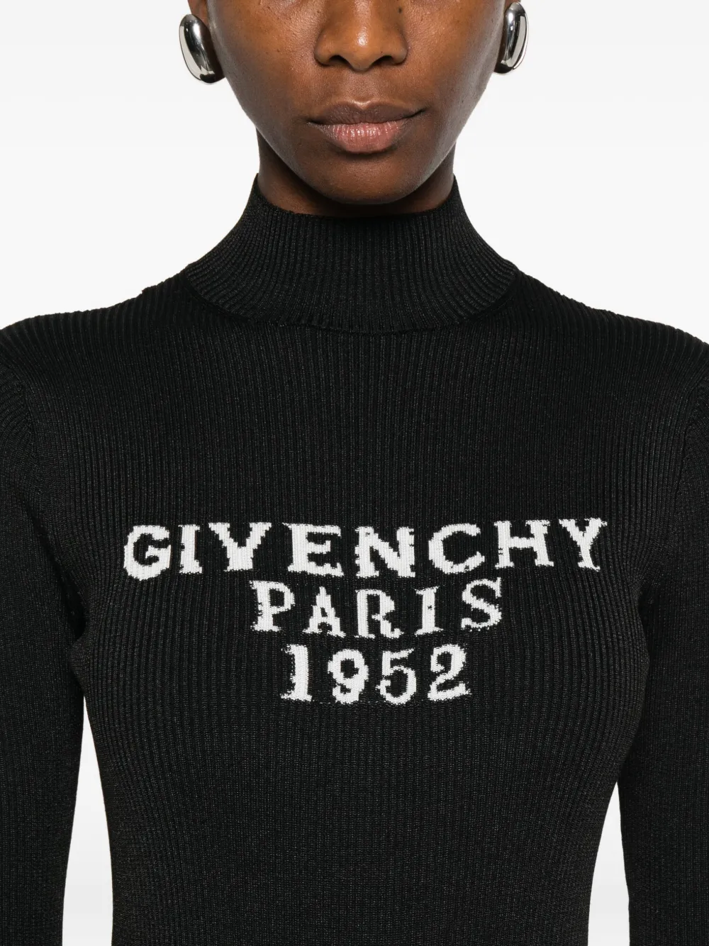 Givenchy High-neck Logo Bodysuit In Black