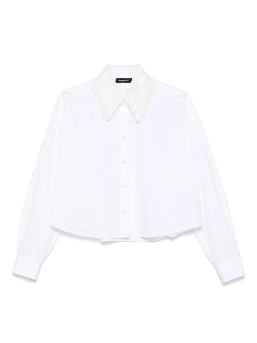 Fabiana Filippi Blouse met verfraaide kraag Wit