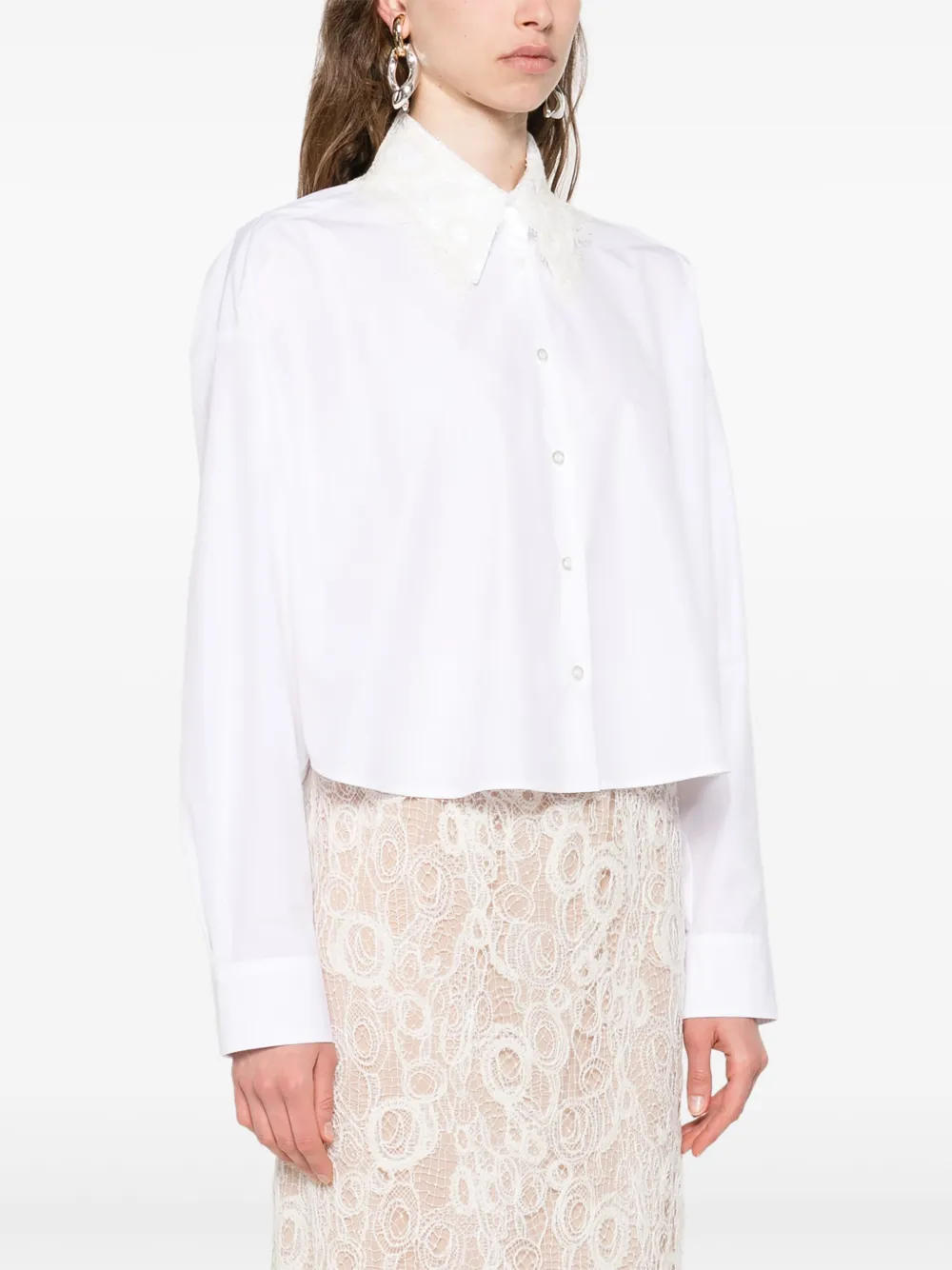 Fabiana Filippi Blouse met verfraaide kraag Wit