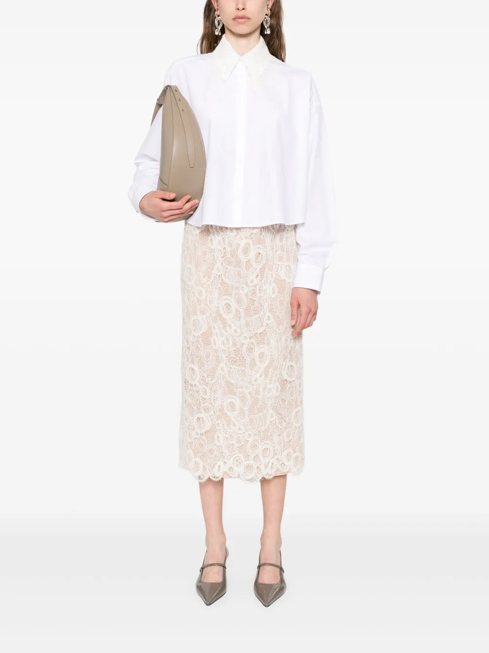 Fabiana Filippi Blouse met verfraaide kraag Wit
