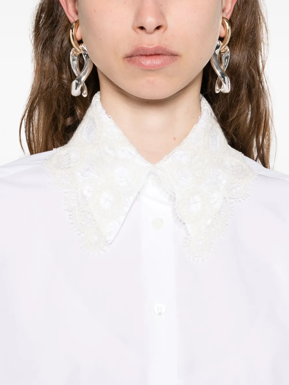 Fabiana Filippi Blouse met verfraaide kraag Wit