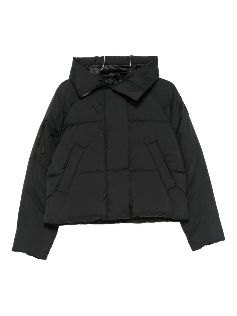 Canada Goose Hooded Long Sleeve Puffer Jacket In Black