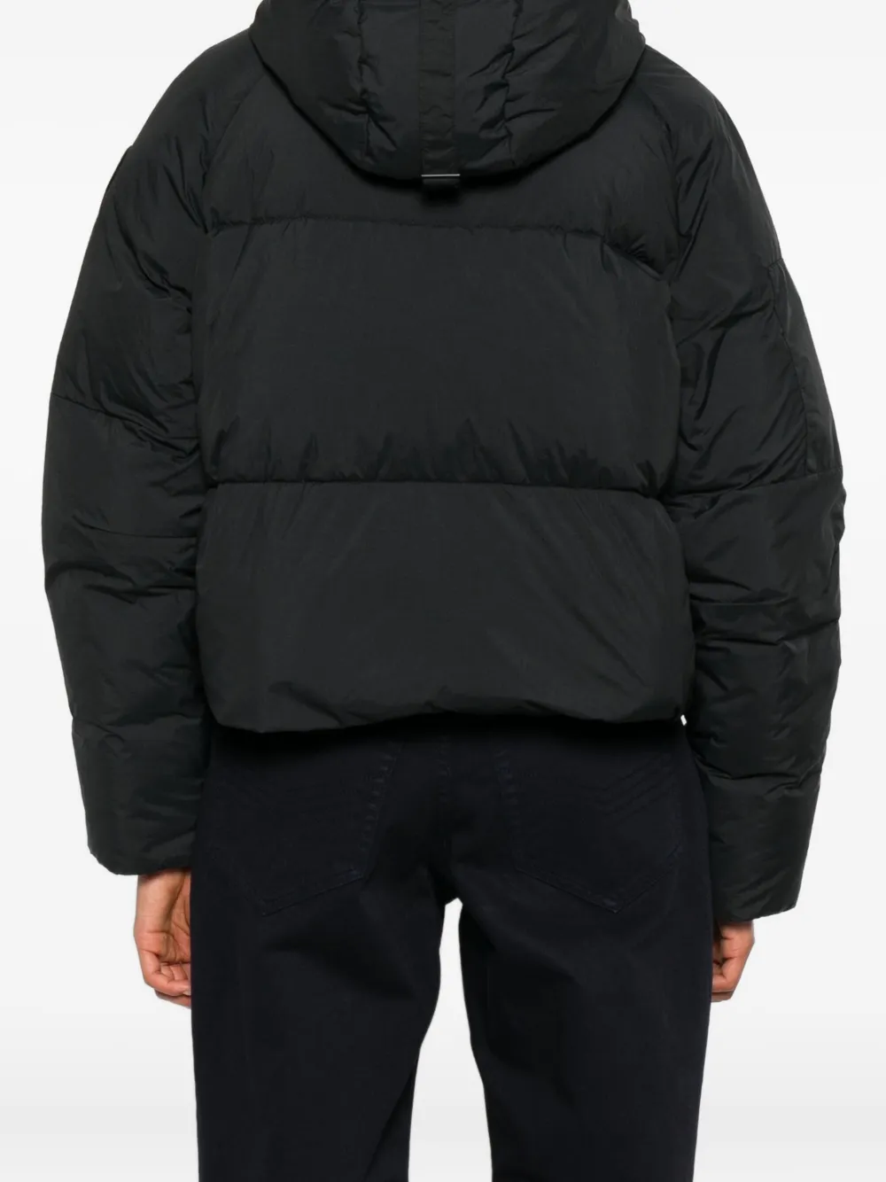 Canada Goose Hooded Long Sleeve Puffer Jacket In Black