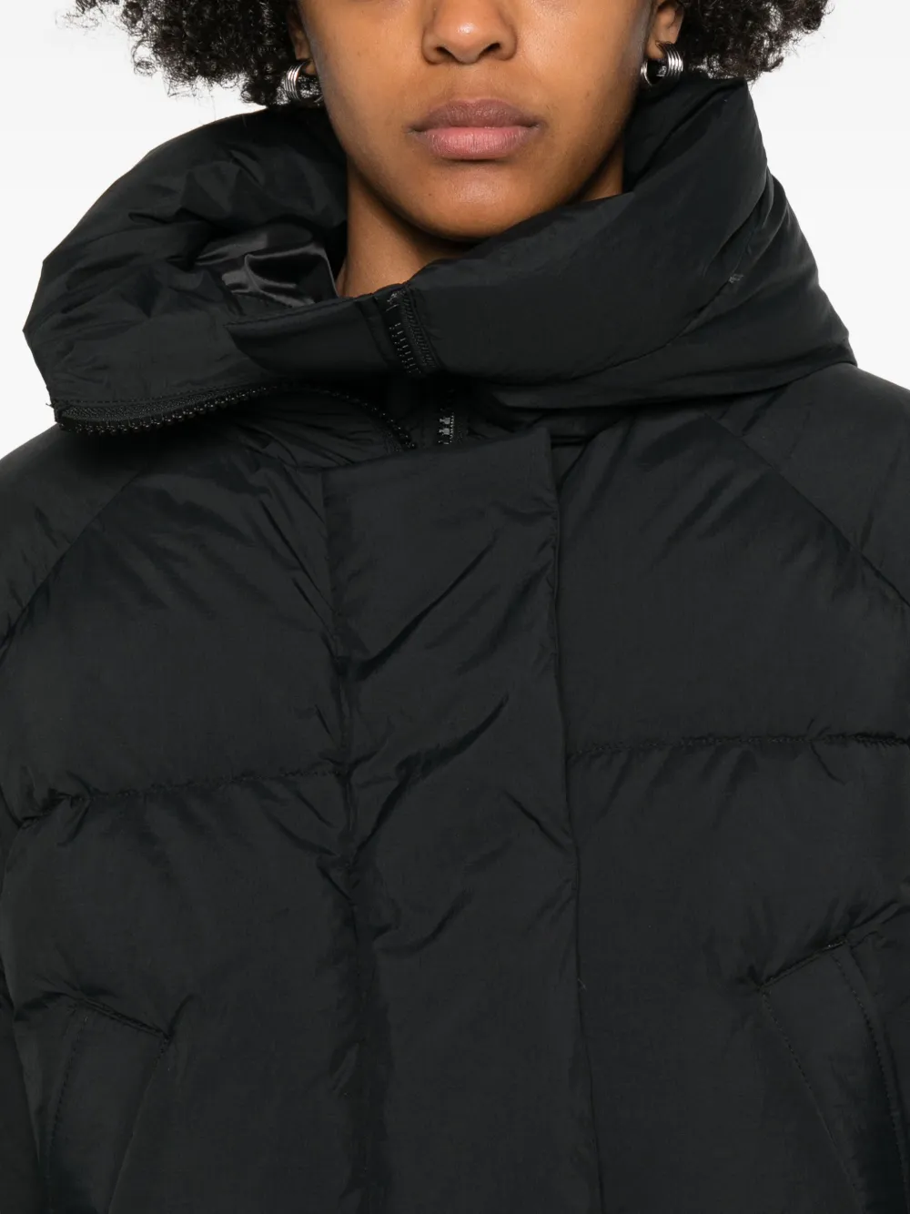 Canada Goose Hooded Long Sleeve Puffer Jacket In Black