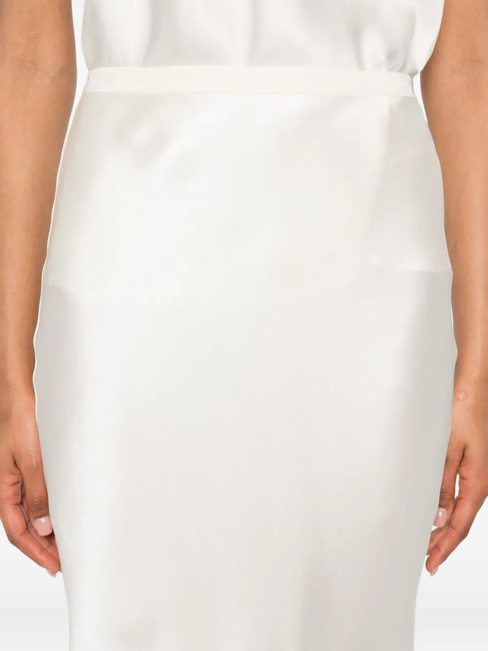 ANINE BING silk high-rise skirt Wit
