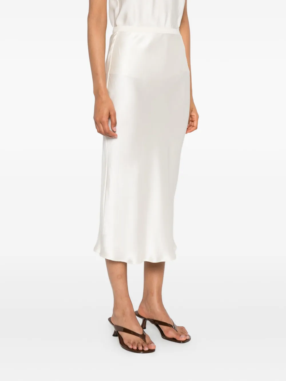 ANINE BING silk high-rise skirt Wit