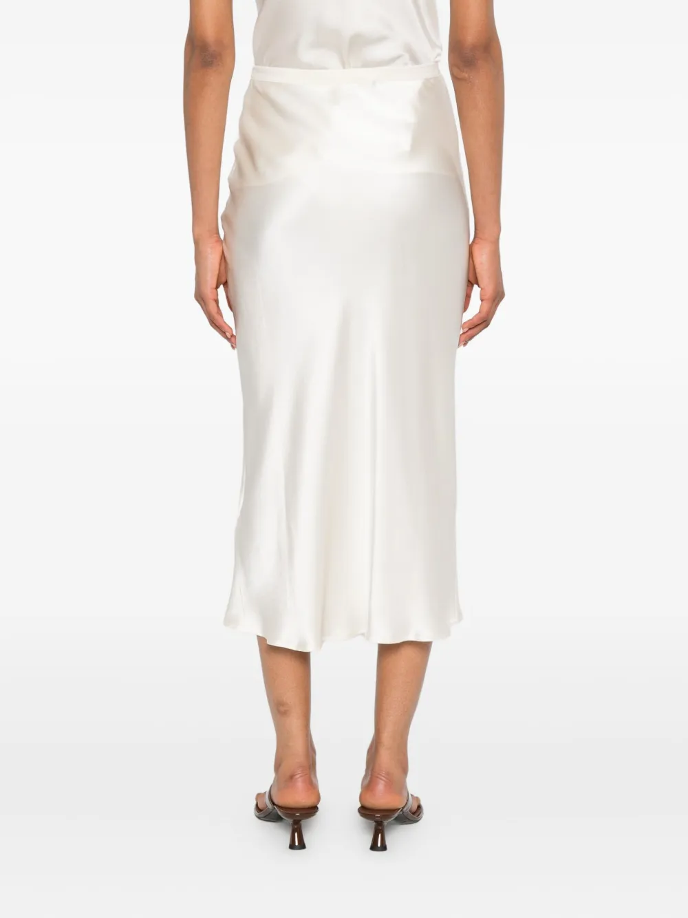 ANINE BING silk high-rise skirt Wit