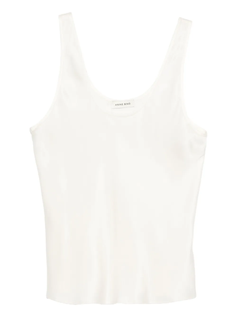 ANINE BING silk scoop-neck top Wit