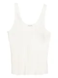 ANINE BING silk scoop-neck top - White