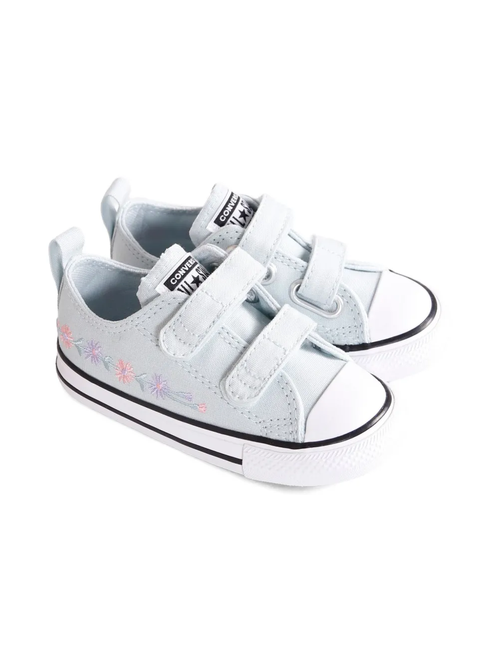 Converse Kids Chuck Taylor All Star embroidered-flowers sneakers Blue