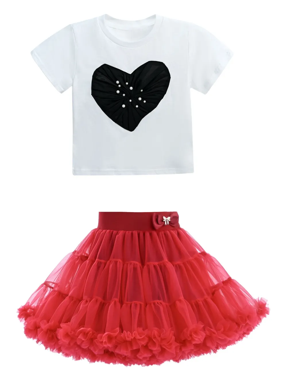 Mimi Tutu Avalon heart-appliqué top and skirt set | White | Image 1