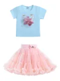 Mimi Tutu Brea floral-appliqué T-shirt and ruffled skirt set - Pink
