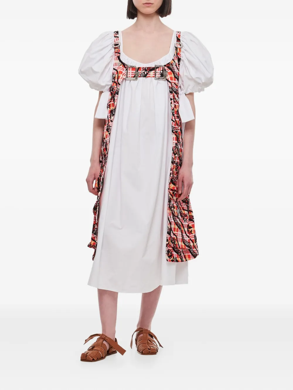 Chopova Lowena puff-sleeve midi dress | White | Image 1