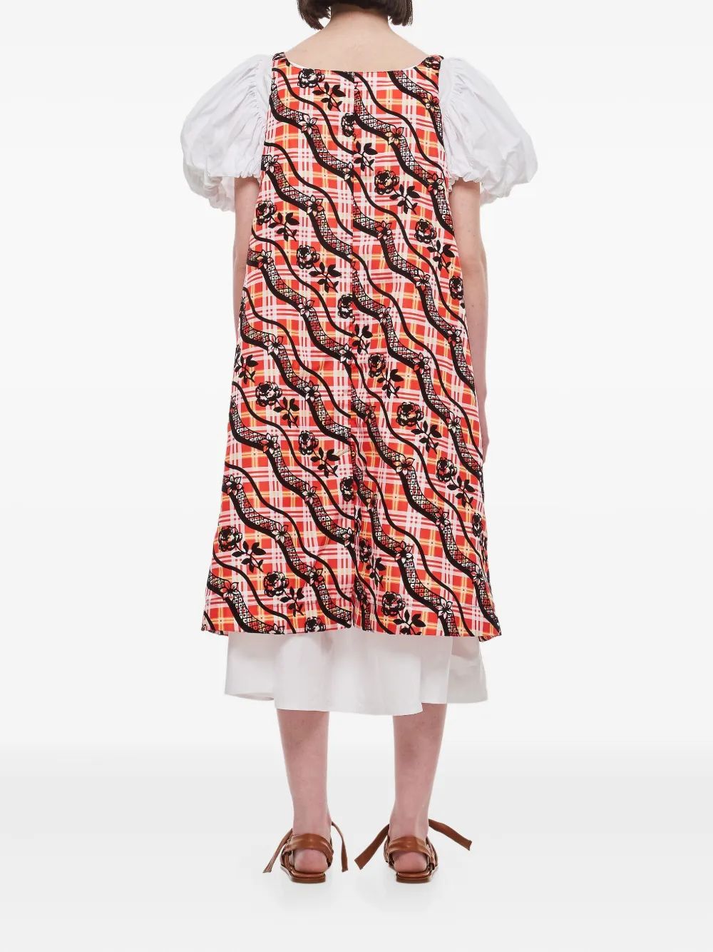 Chopova Lowena puff-sleeve midi dress - Wit
