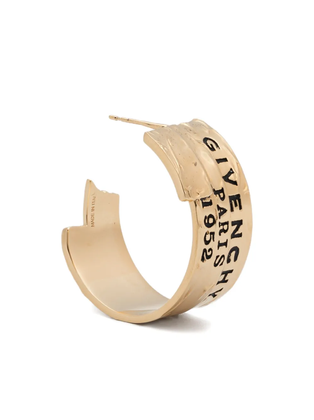Givenchy logo-engraved hoop earrings - Oro