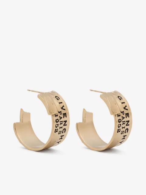 Givenchy logo-engraved hoop earrings