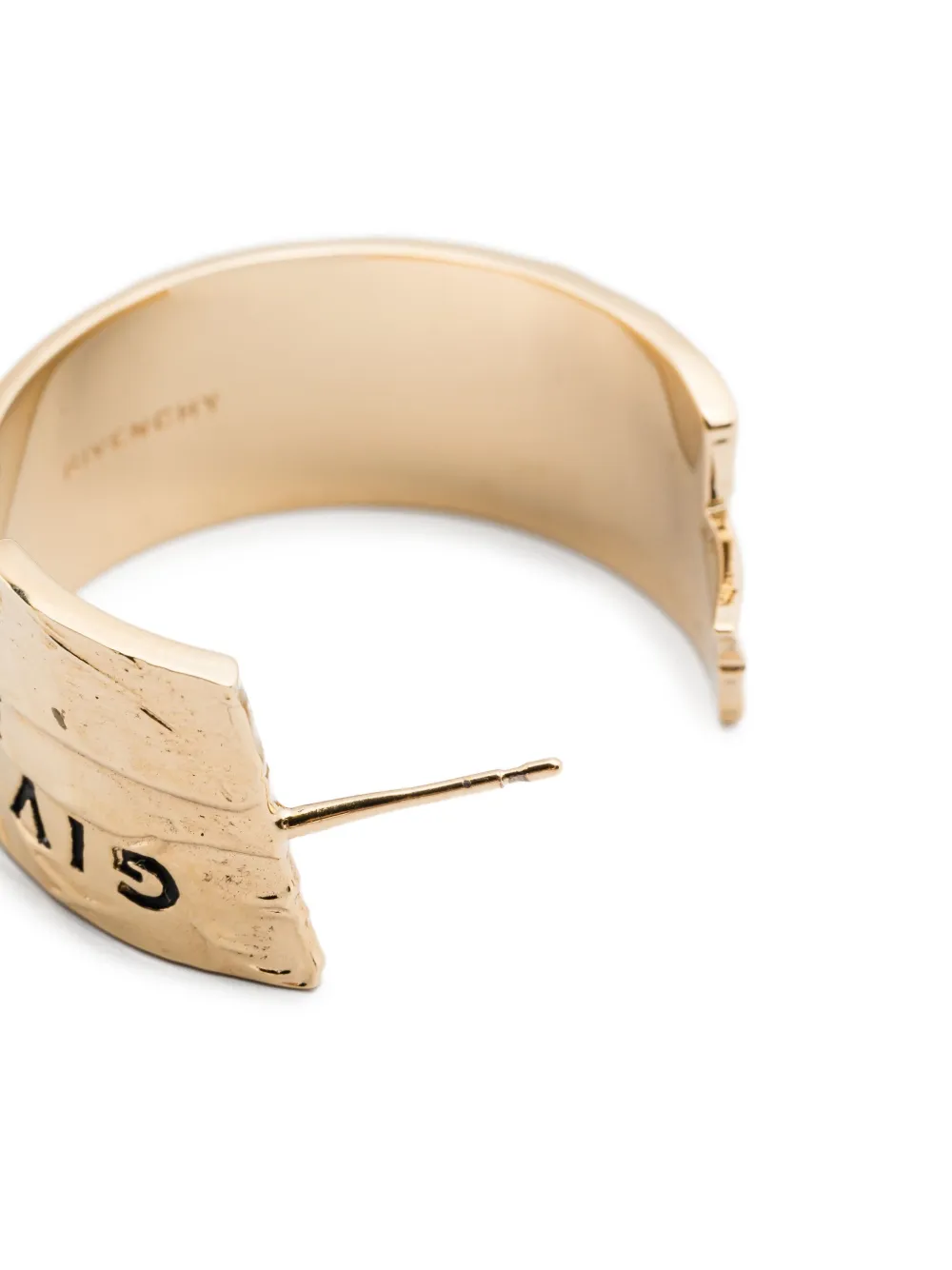  Givenchy Logo-engraved Hoop Earrings - Gold 