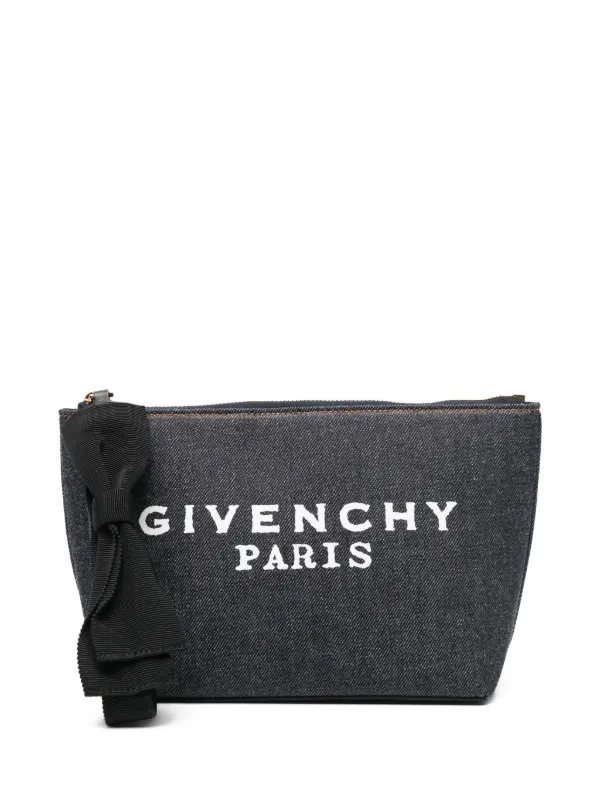 GIVENCHY 化粧ポーチ Givenchy ロゴ リボン コスメポーチ S | ブルー | FARFETCH JP