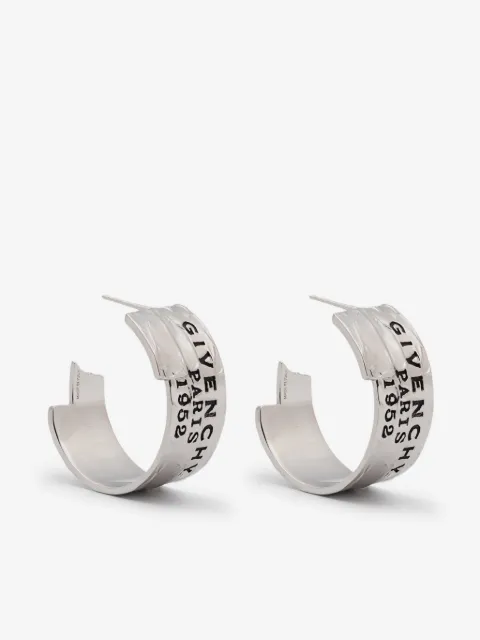 Givenchy logo-engraved hoop earrings