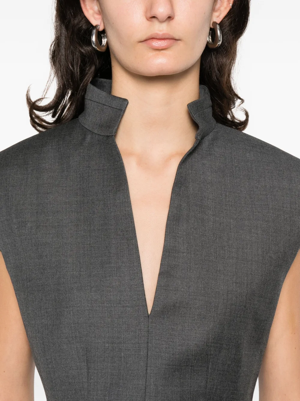 Givenchy Robe Tailleur Sans Manches En Laine In Gray