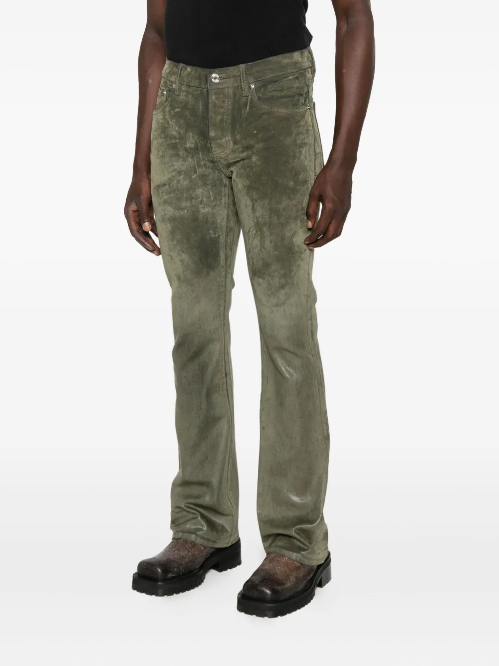 Purple Brand Gesmockte flared jeans Groen