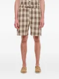 Les Deux checked elastic-waist shorts - Brown