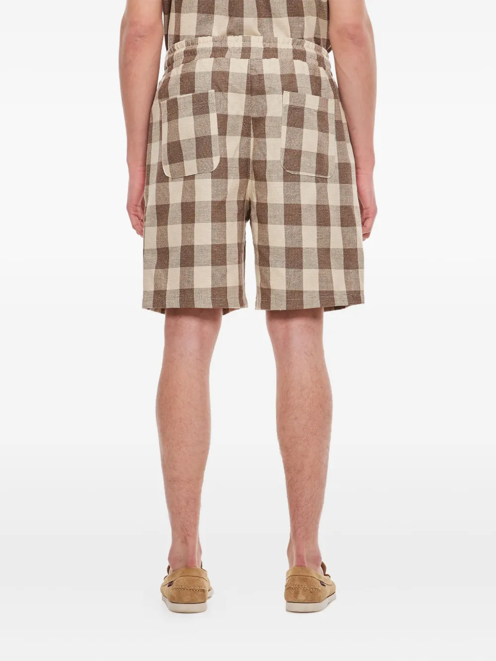 Les Deux Checked Elastic-waist Shorts In Multi