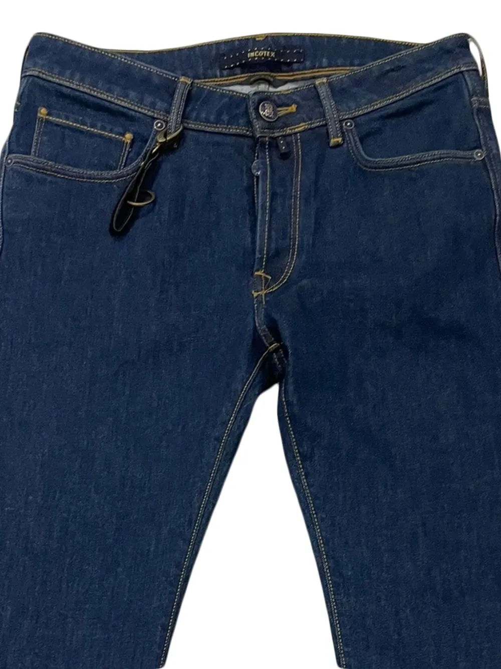 Incotex Straight jeans met knoop - Blauw