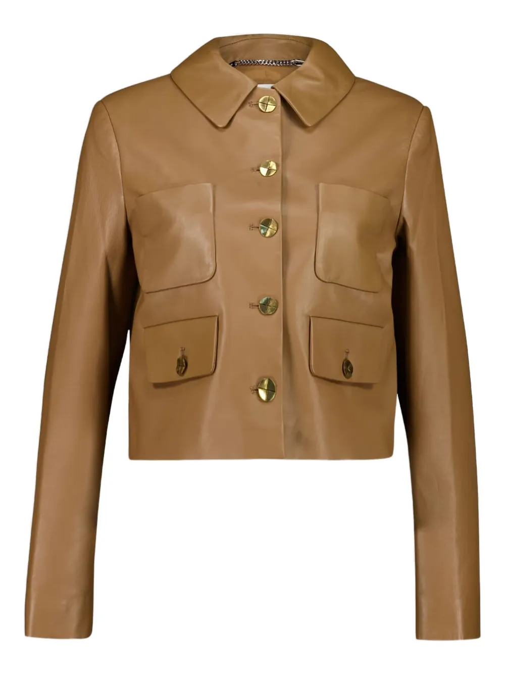 Altuzarra Buttoned Leather Jacket In Brown