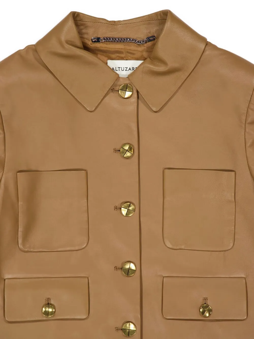Altuzarra Buttoned Leather Jacket In Brown