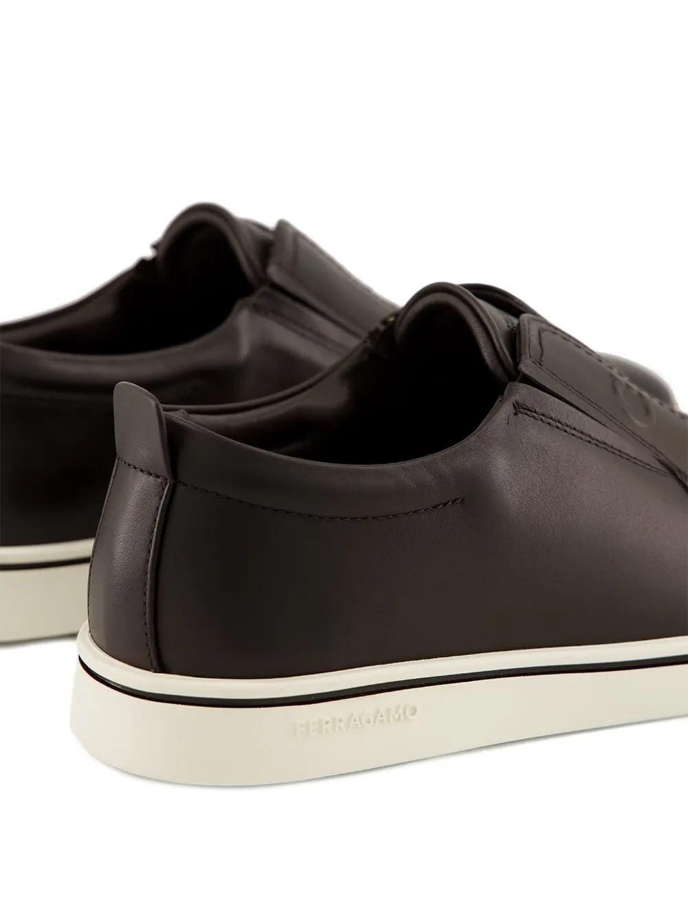 Ferragamo Gancini-detail leather slip-on sneakers Brown