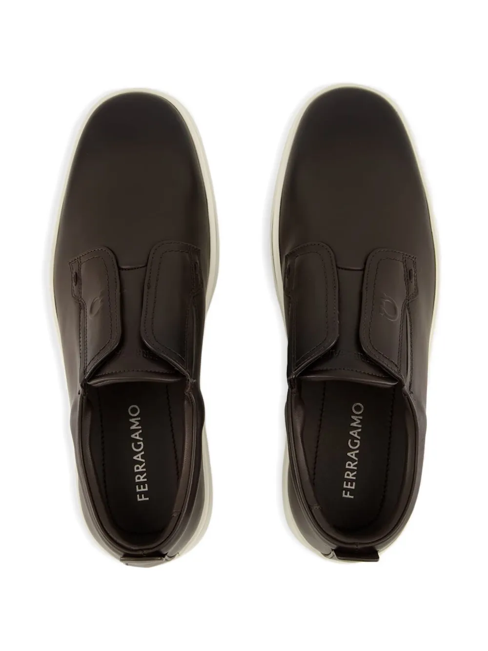Ferragamo Gancini-detail leather slip-on sneakers Brown