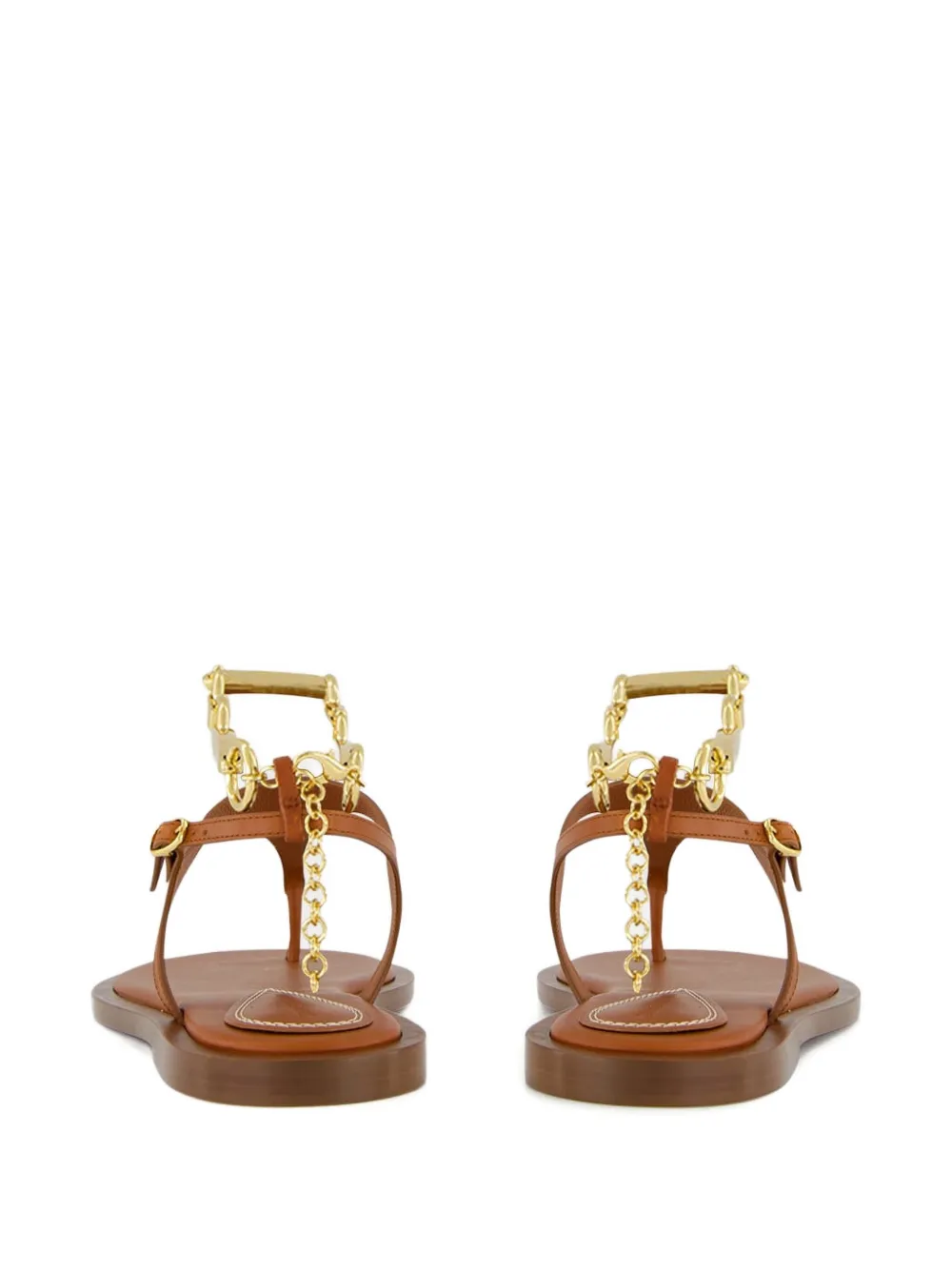 ZIMMERMANN chain-embellished leather sandals Brown