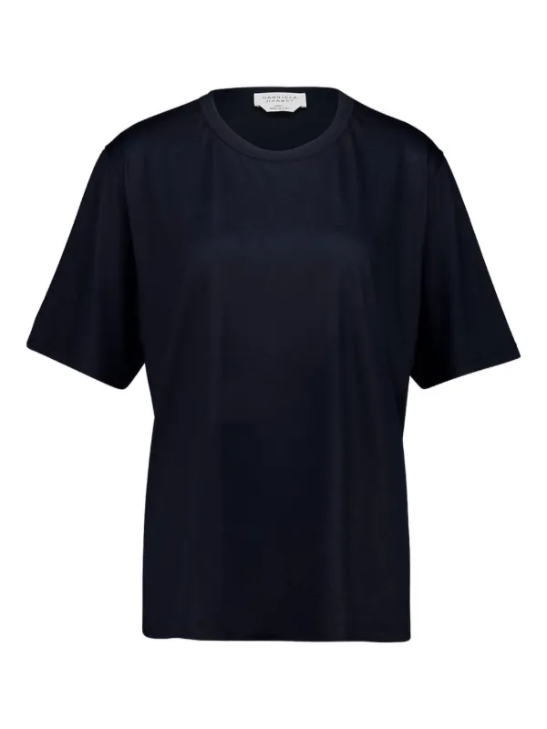 Gabriela Hearst Kirby Short-sleeve Crew-neck Cashmere T-shirt in Blue