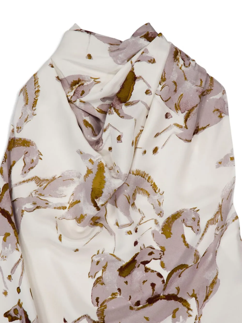 Altuzarra Sleary top met col en paardenprint Wit