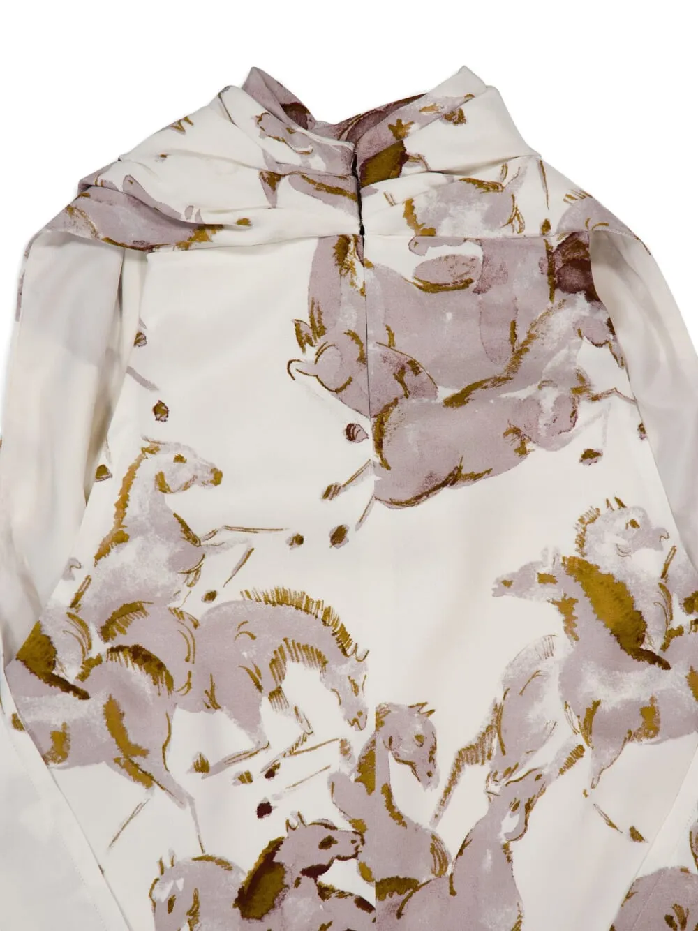 Altuzarra Sleary top met col en paardenprint Wit