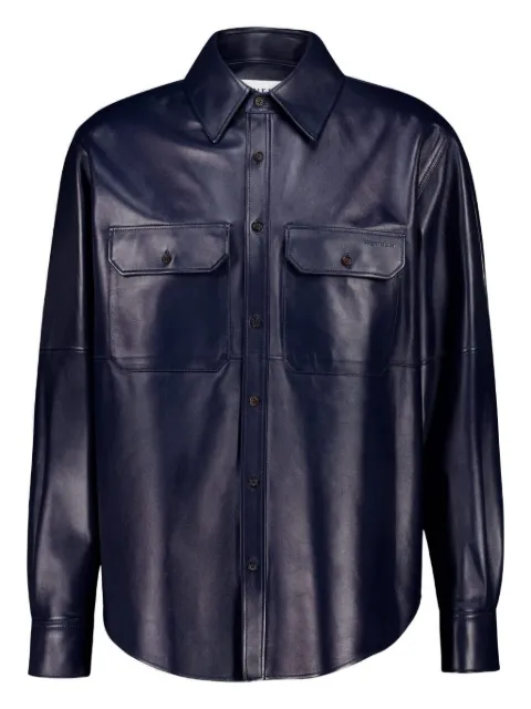 Alexander McQueen double-pocket leather shirt