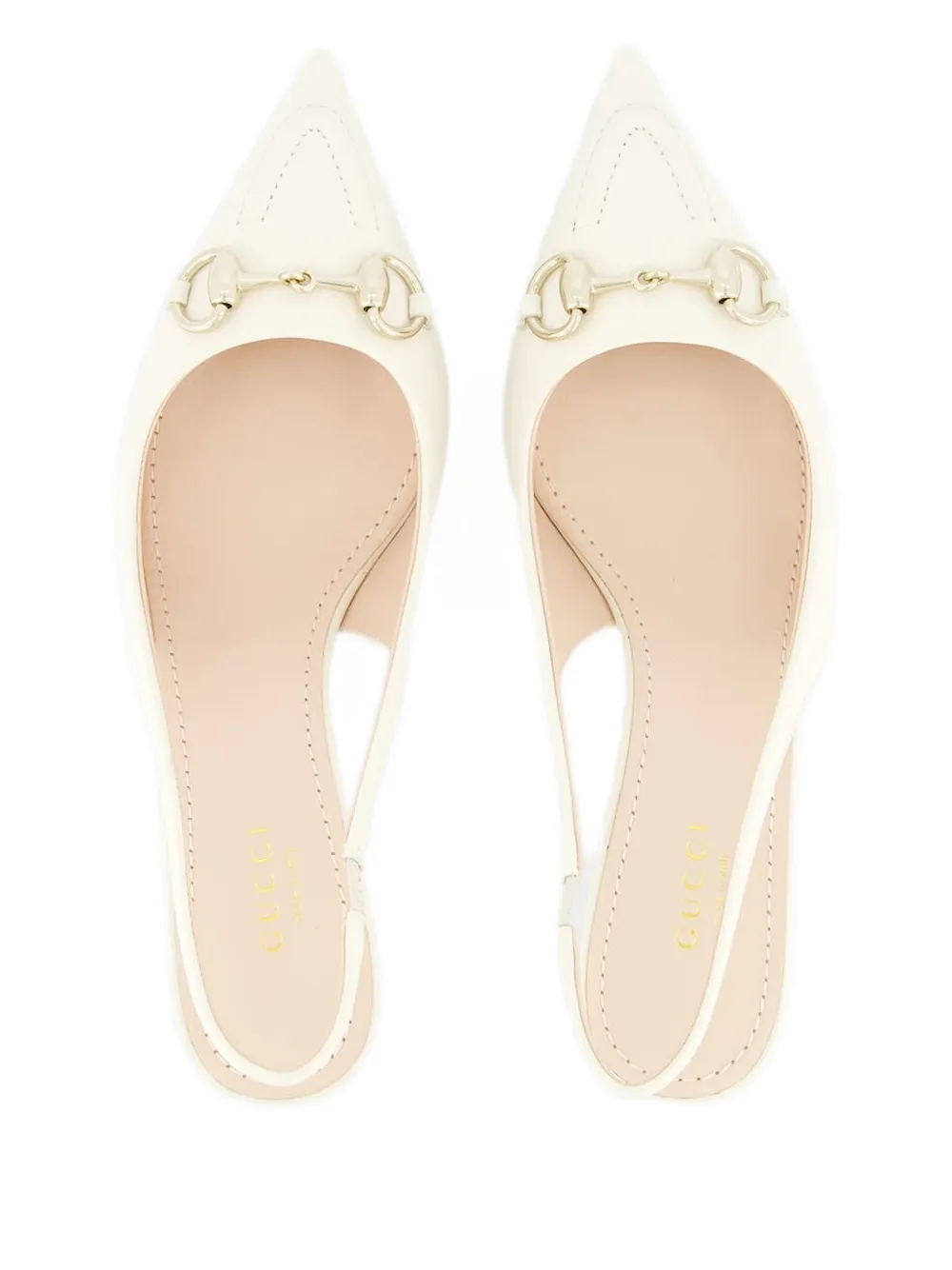 Gucci 45 mm slingback pumps met kitten-hak Beige