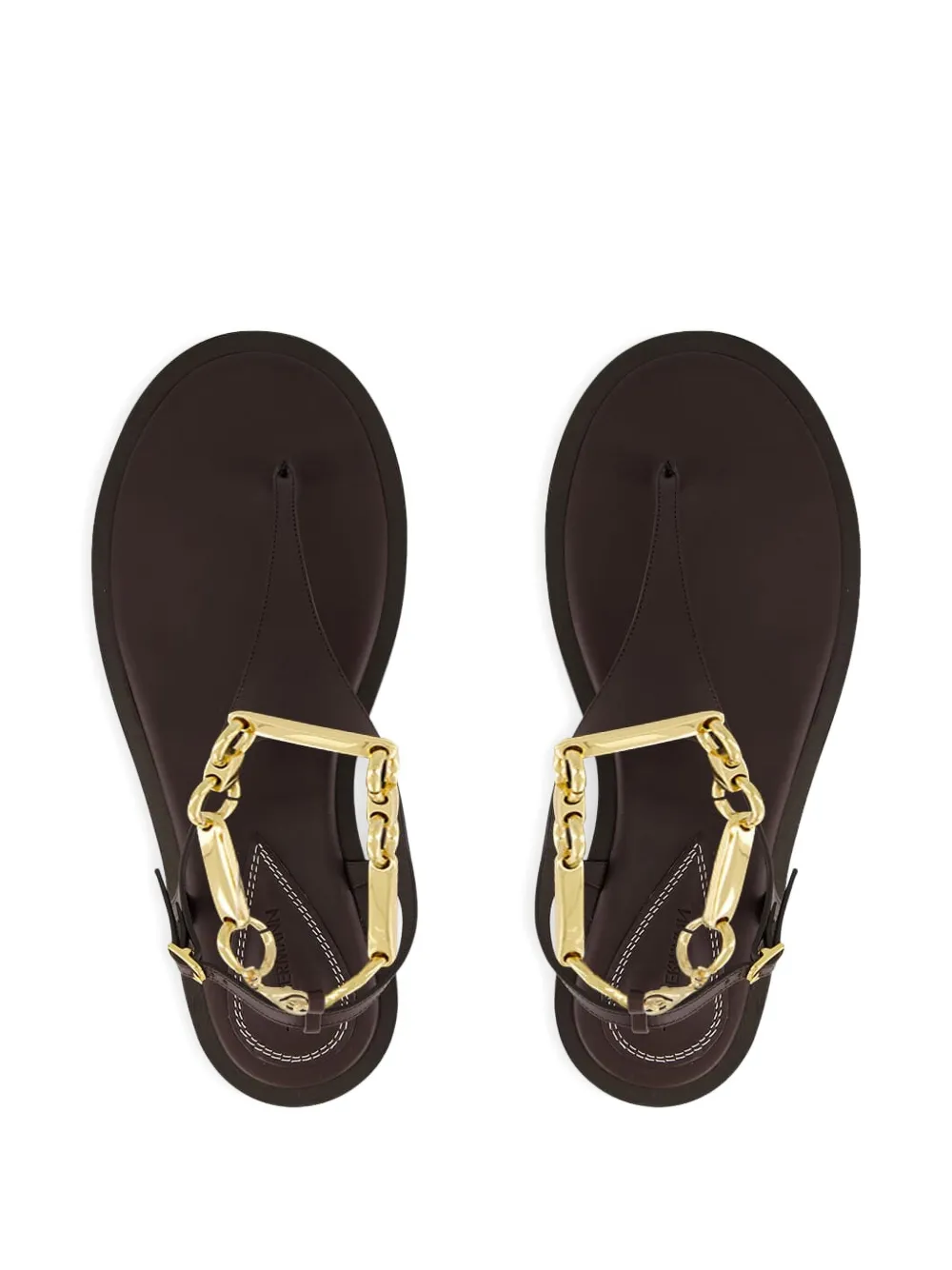 ZIMMERMANN Wild chain-embellished leather sandals Brown